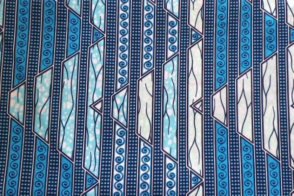TURQUOISE WAVE Afrikanischer Wax Print Stoff
